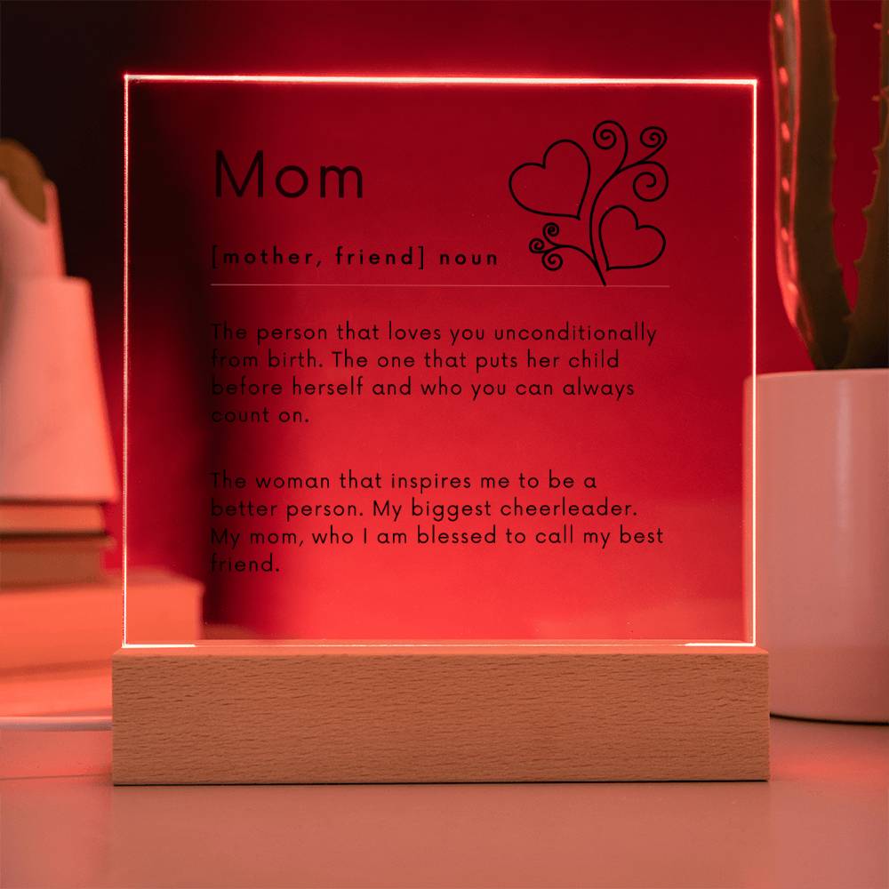 Mom definition Square Acrylic Plaque-[Heartfelt Family Gift]