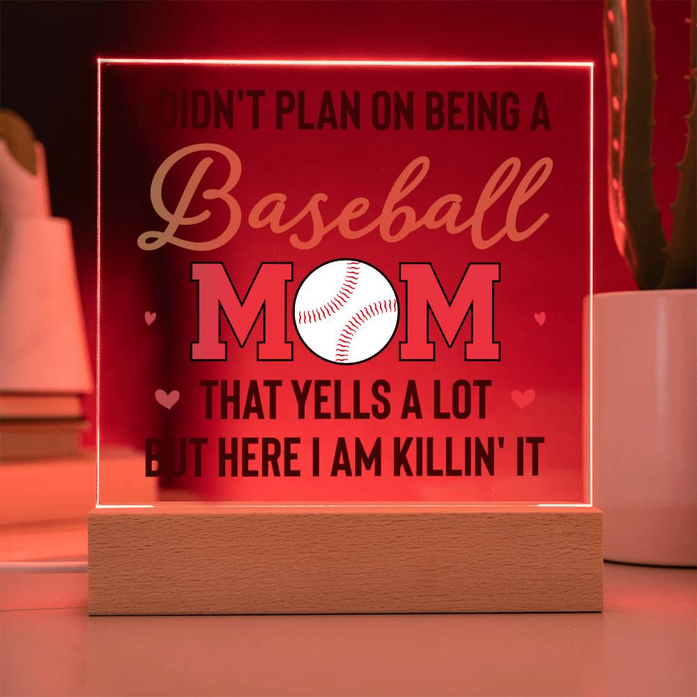 Baseball Mom Acrylic Plaque-[Heartfelt Family Gift]