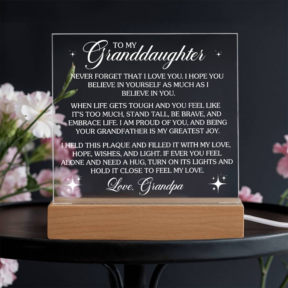 To My Granddaughter Acrylic Lighted Plaque