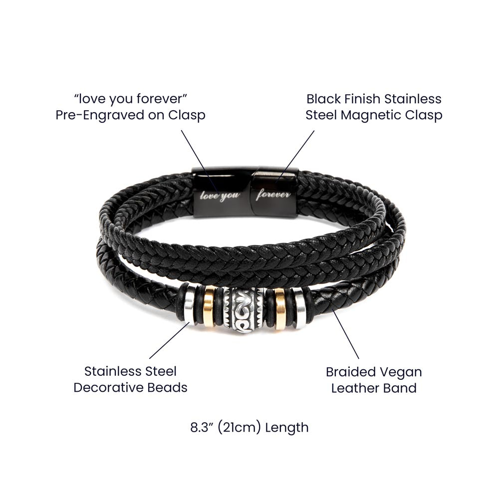 Dad from Daughter Love Your Forever Men's Bracelet-[Heartfelt Family Gift]