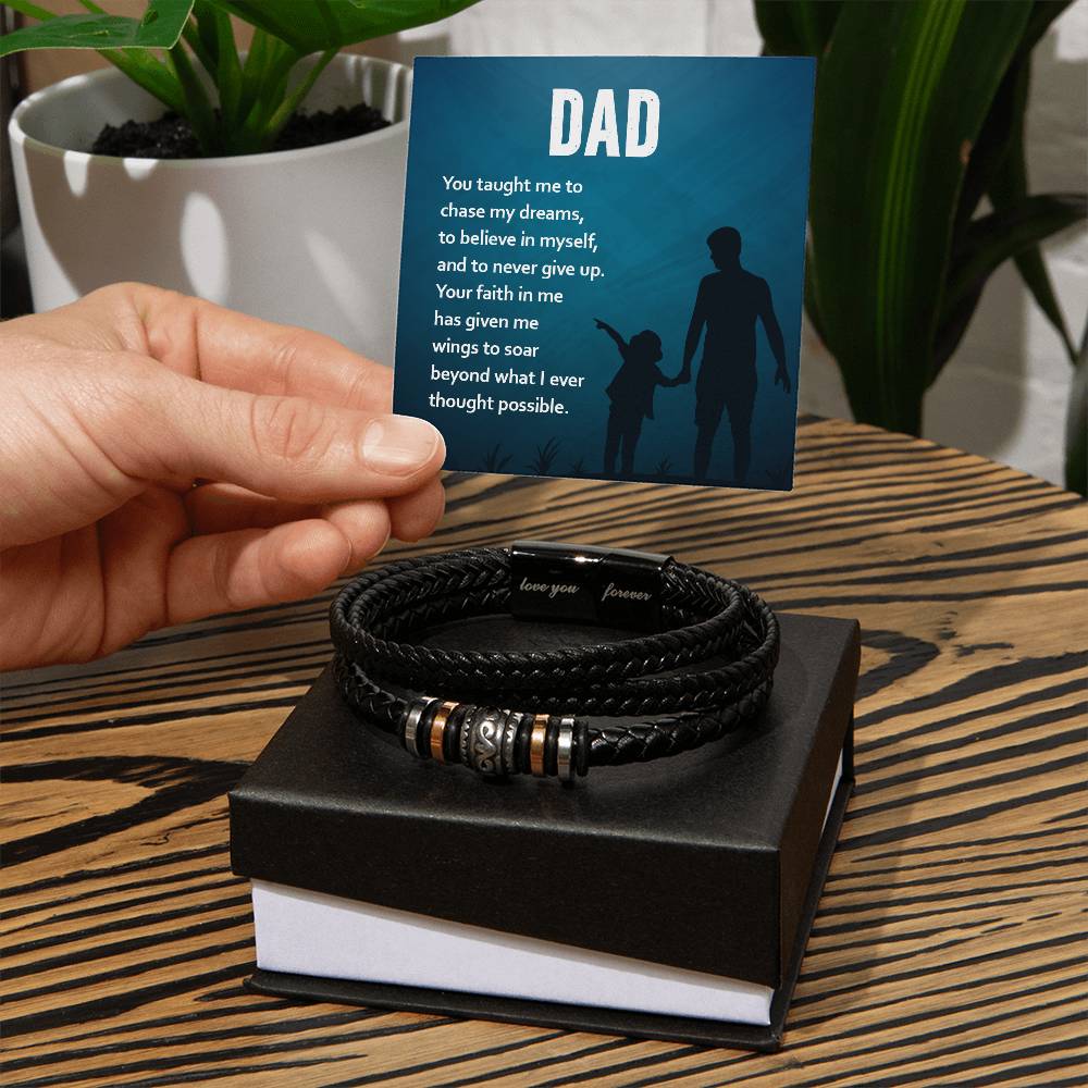 Dad Love You Forever Men's Bracelet-[Heartfelt Family Gift]