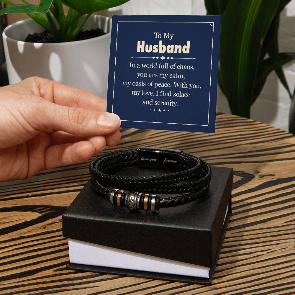 Husband Solace and Serenity Love Your Forever Men's Bracelet-[Heartfelt Family Gift]