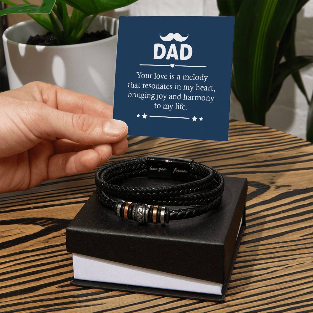 Dad Your Love is A Melody Love Your Forever Men's Bracelet-[Heartfelt Family Gift]