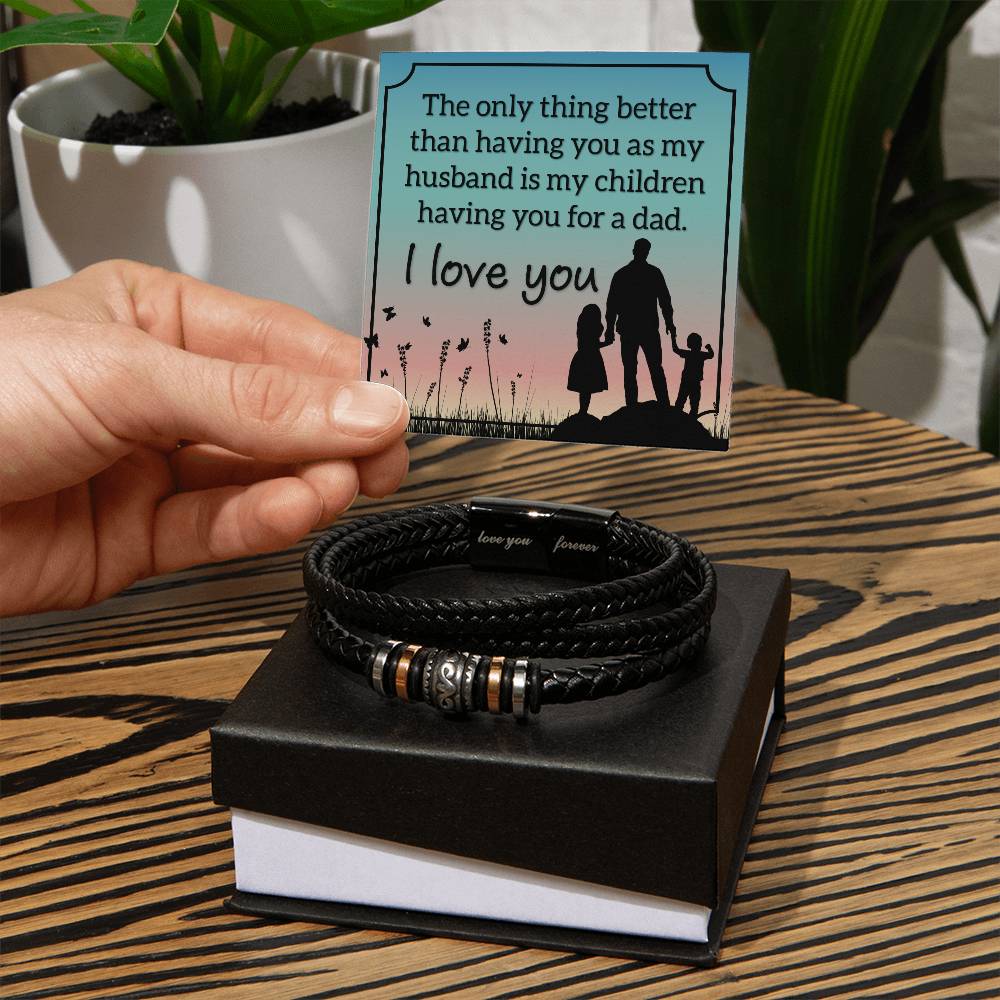 Husband Fatherhood Love Your Forever Men's Bracelet-[Heartfelt Family Gift]