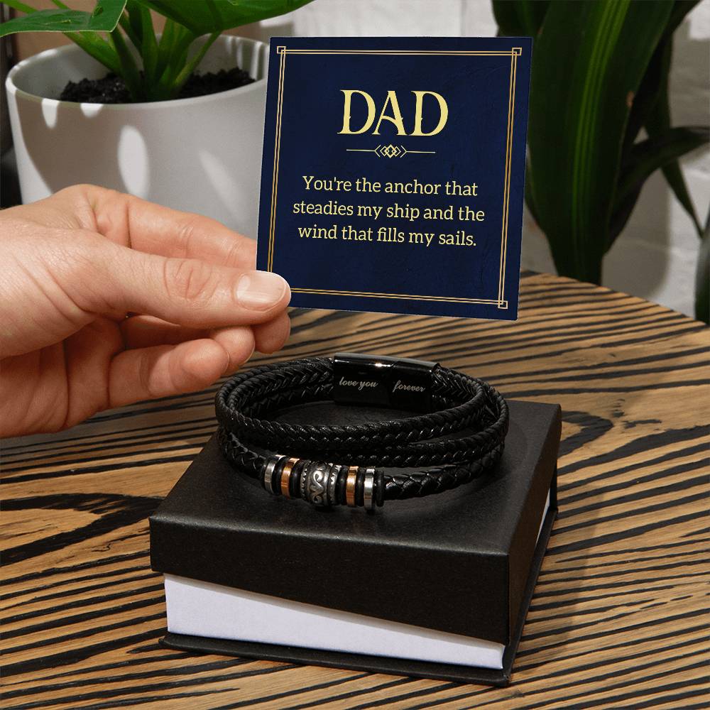 Dad Anchor Your Forever Men's Bracelet-[Heartfelt Family Gift]