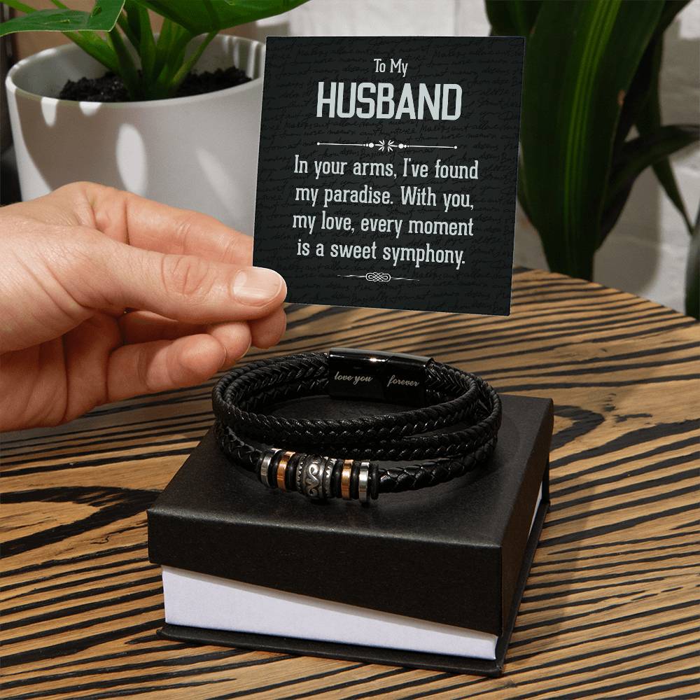 Husband In Your Arms Love Your Forever Men's Bracelet-[Heartfelt Family Gift]