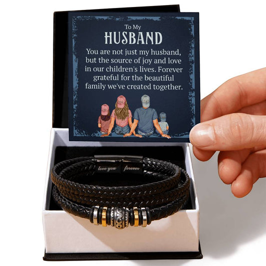 Husband Joy of Our Family Love Your Forever Men's Bracelet-[Heartfelt Family Gift]