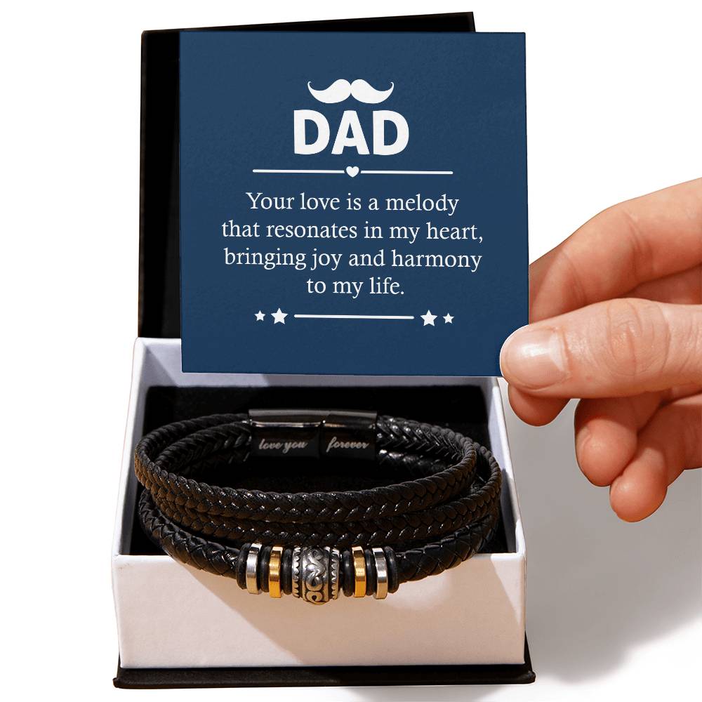 Dad Your Love is A Melody Love Your Forever Men's Bracelet-[Heartfelt Family Gift]
