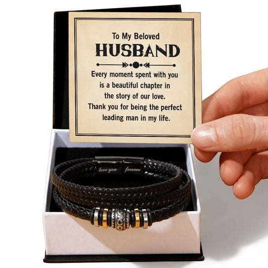 Beloved Husband Love Your Forever Men's Bracelet-[Heartfelt Family Gift]