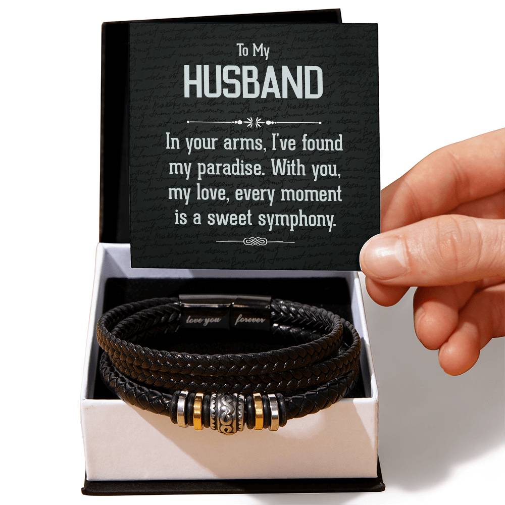 Husband In Your Arms Love Your Forever Men's Bracelet-[Heartfelt Family Gift]