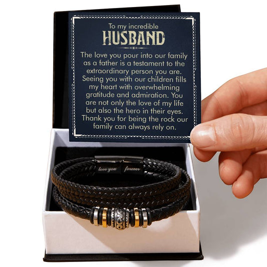 Husband Gratitude Love Your Forever Men's Bracelet-[Heartfelt Family Gift]