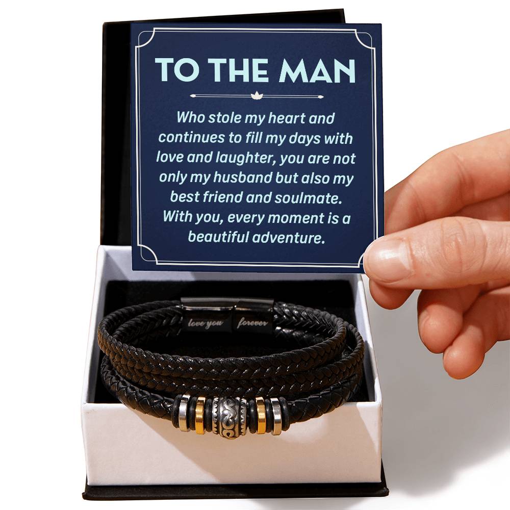 Husband - To The Man That Stole my Heart- Love Your Forever Men's Bracelet-[Heartfelt Family Gift]