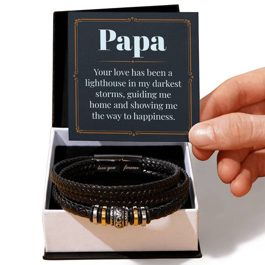 Papa  Love Your Forever Men's Bracelet-[Heartfelt Family Gift]