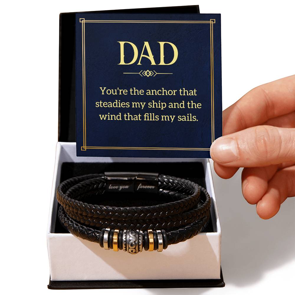Dad Anchor Your Forever Men's Bracelet-[Heartfelt Family Gift]