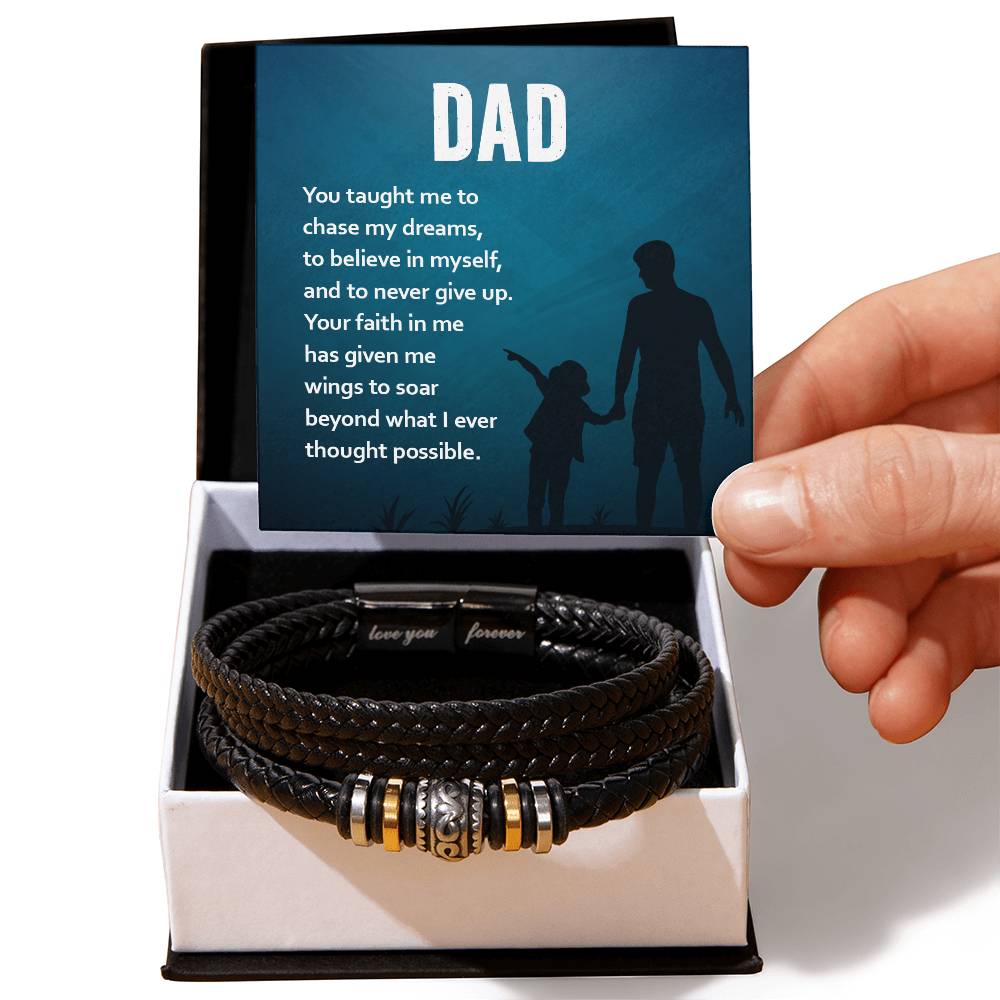 Dad Love You Forever Men's Bracelet-[Heartfelt Family Gift]