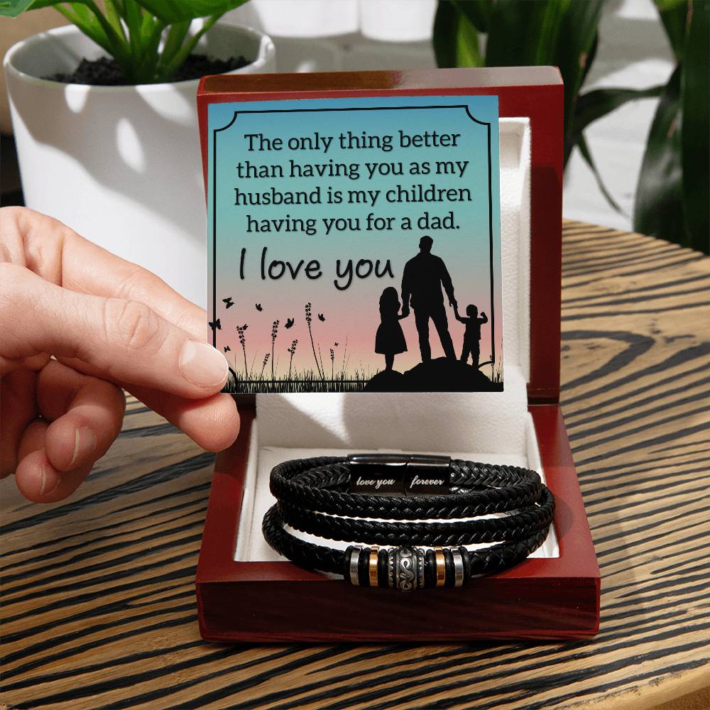 Husband Fatherhood Love Your Forever Men's Bracelet-[Heartfelt Family Gift]