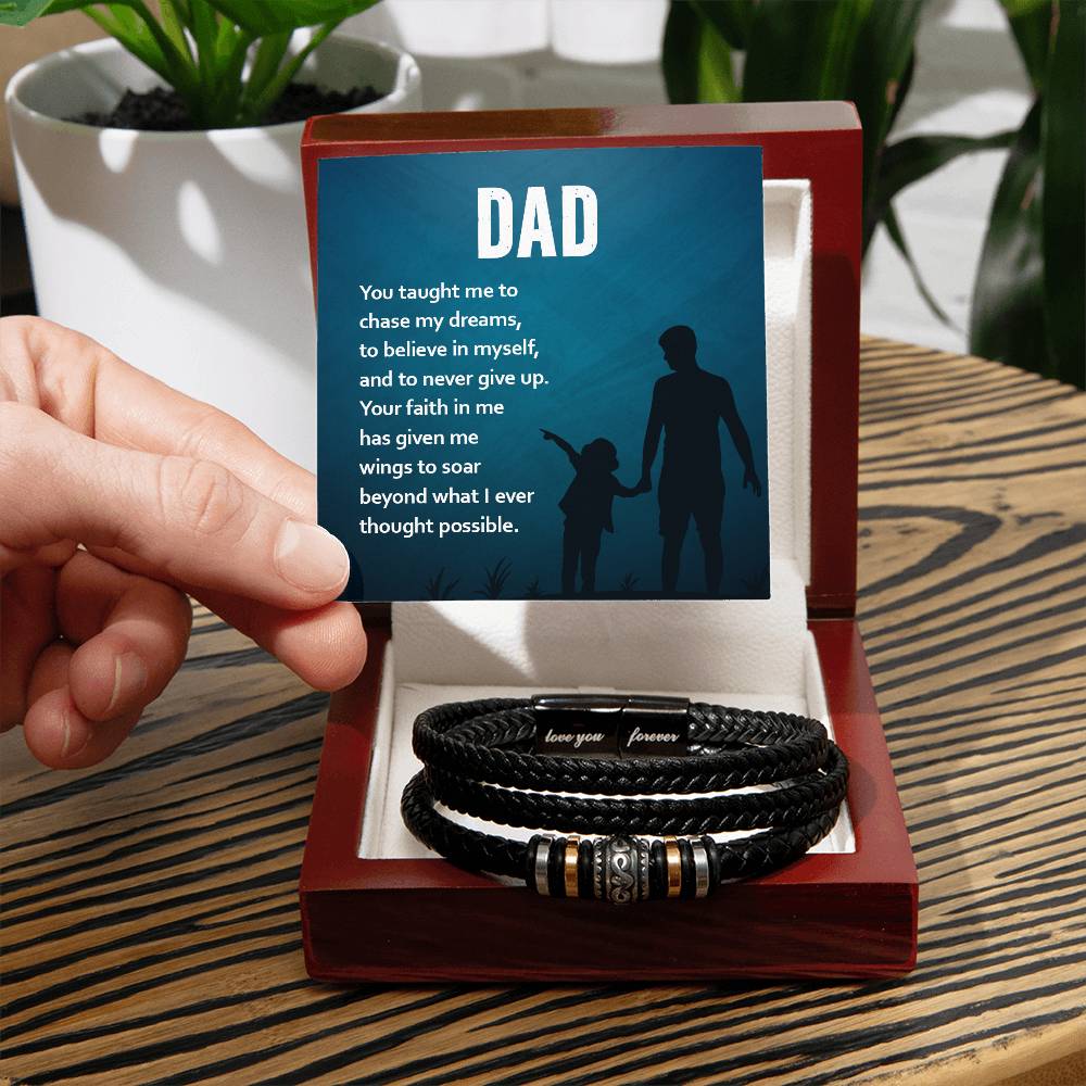 Dad Love You Forever Men's Bracelet-[Heartfelt Family Gift]