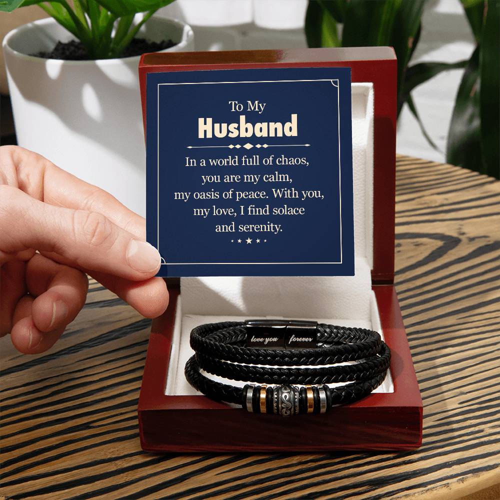 Husband Solace and Serenity Love Your Forever Men's Bracelet-[Heartfelt Family Gift]
