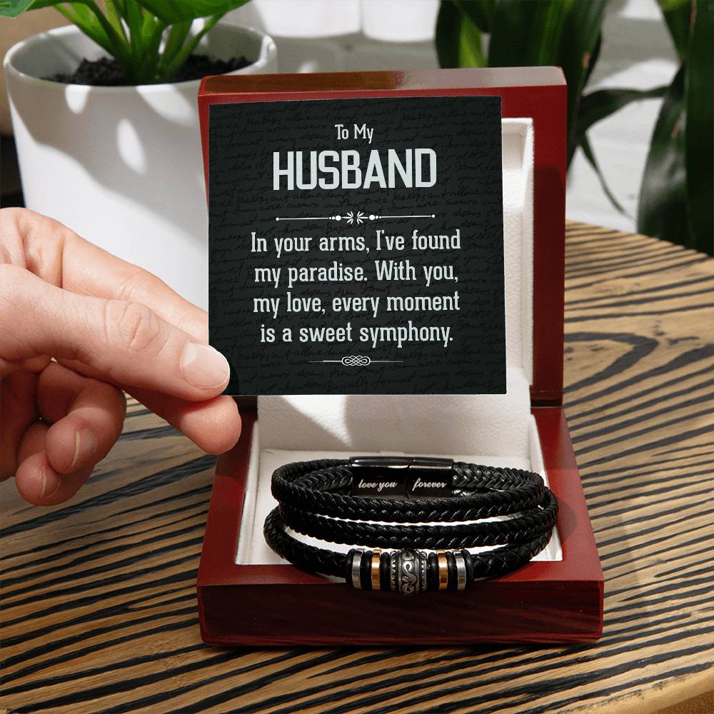 Husband In Your Arms Love Your Forever Men's Bracelet-[Heartfelt Family Gift]