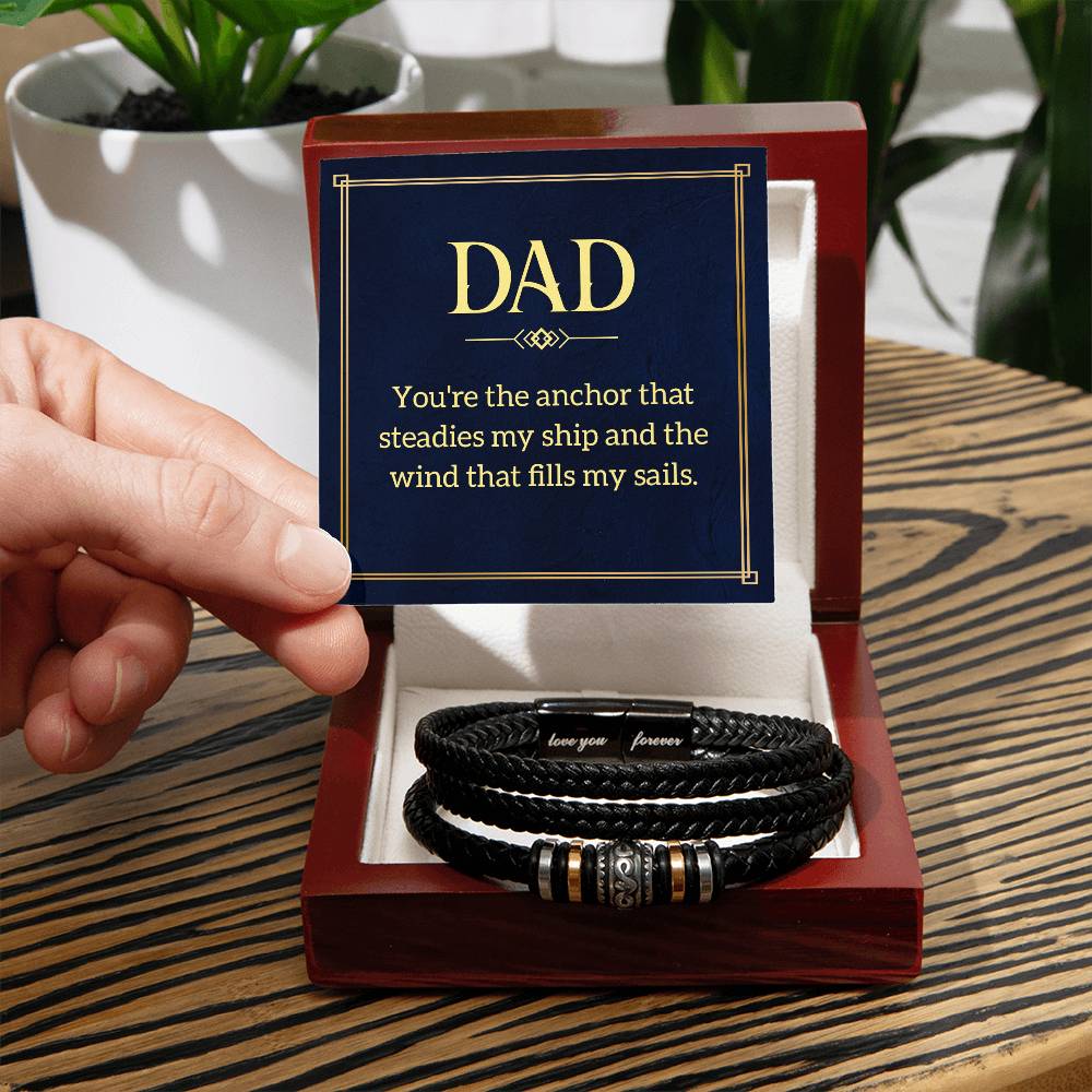 Dad Anchor Your Forever Men's Bracelet-[Heartfelt Family Gift]