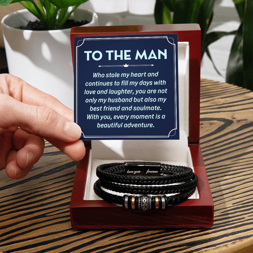 Husband - To The Man That Stole my Heart- Love Your Forever Men's Bracelet-[Heartfelt Family Gift]
