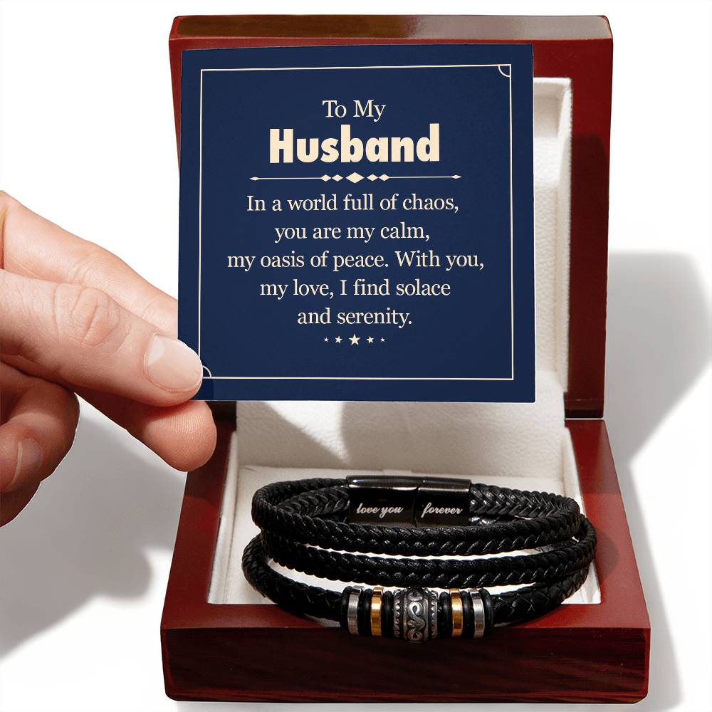 Husband Solace and Serenity Love Your Forever Men's Bracelet-[Heartfelt Family Gift]