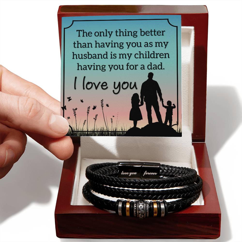 Husband Fatherhood Love Your Forever Men's Bracelet-[Heartfelt Family Gift]