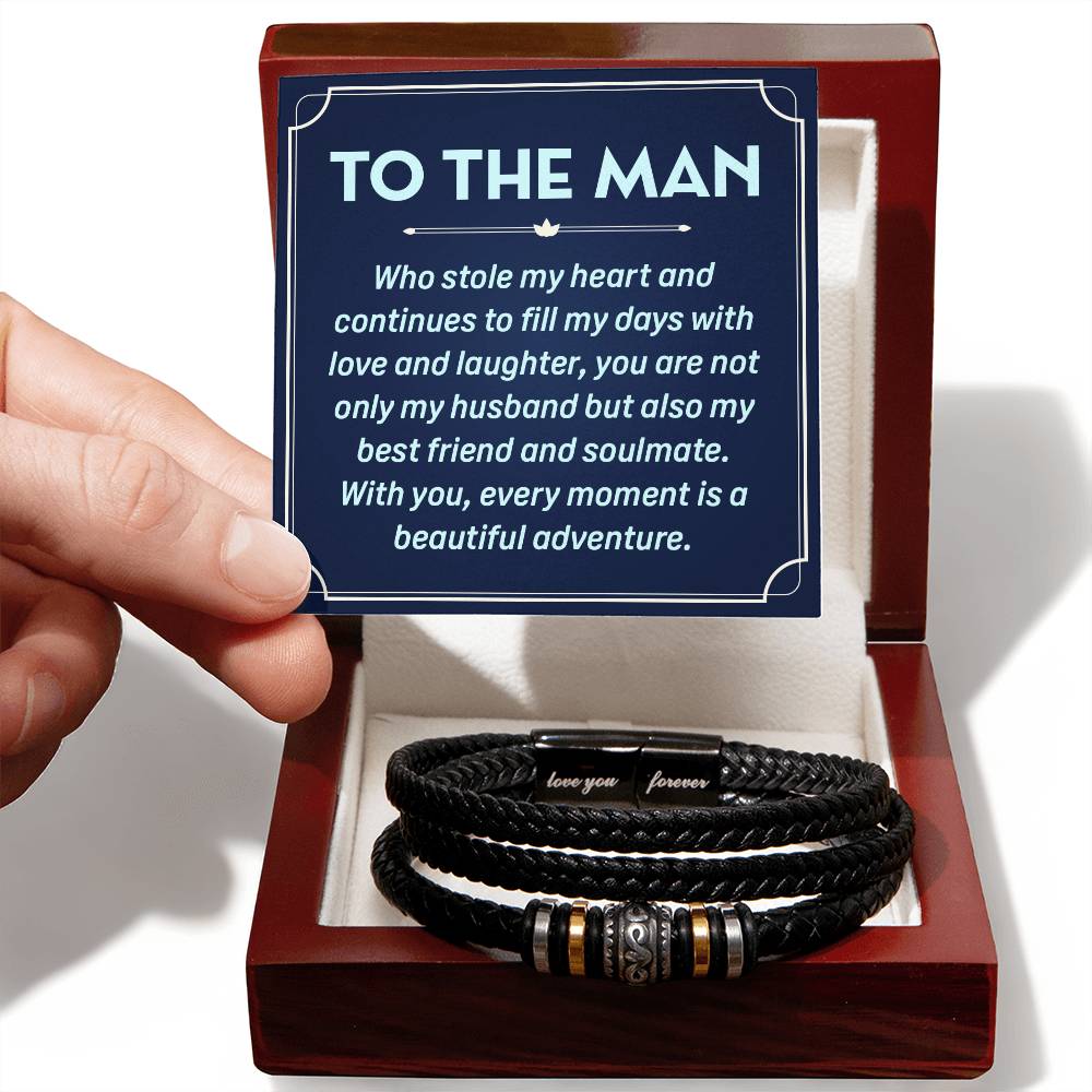 Husband - To The Man That Stole my Heart- Love Your Forever Men's Bracelet-[Heartfelt Family Gift]