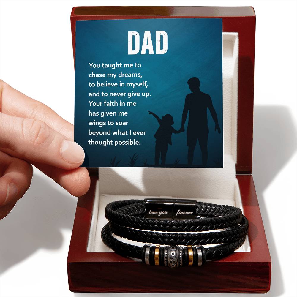 Dad Love You Forever Men's Bracelet-[Heartfelt Family Gift]