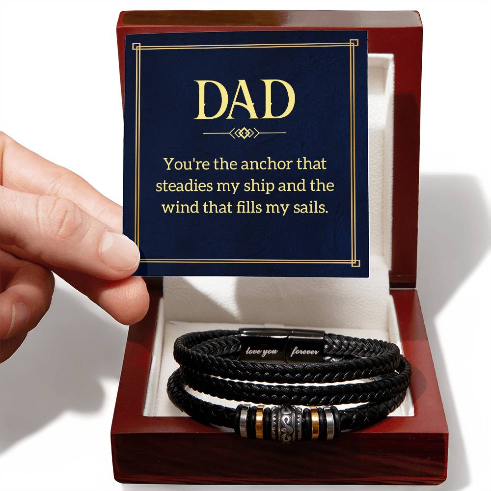 Dad Anchor Your Forever Men's Bracelet-[Heartfelt Family Gift]