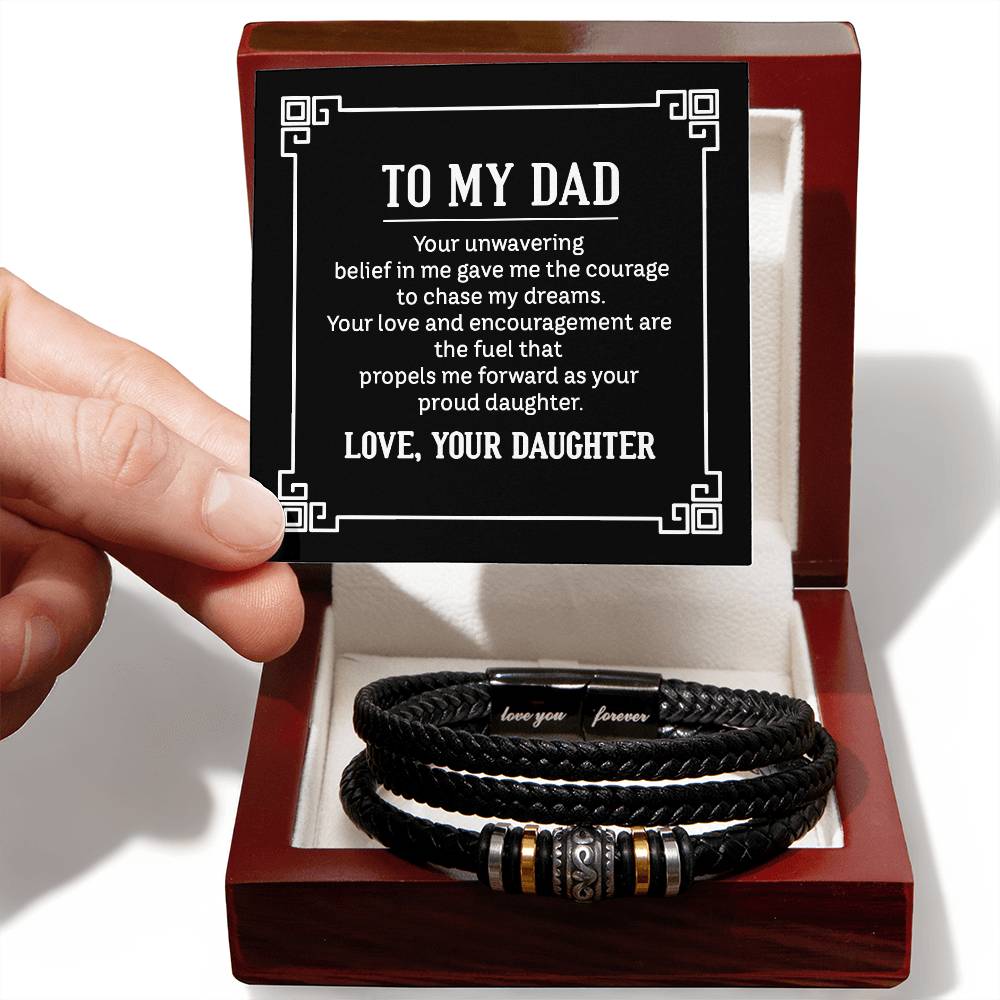 Dad from Daughter Love Your Forever Men's Bracelet-[Heartfelt Family Gift]