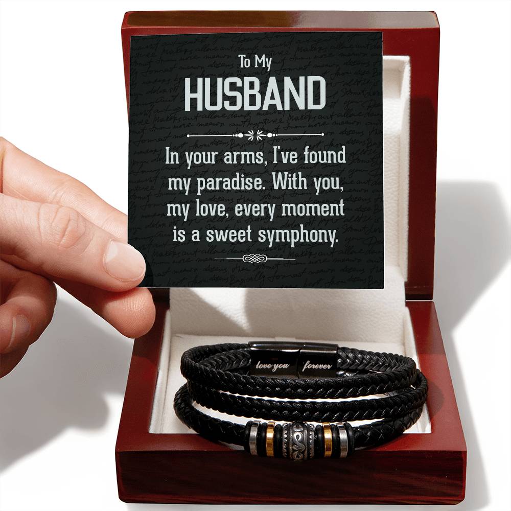Husband In Your Arms Love Your Forever Men's Bracelet-[Heartfelt Family Gift]