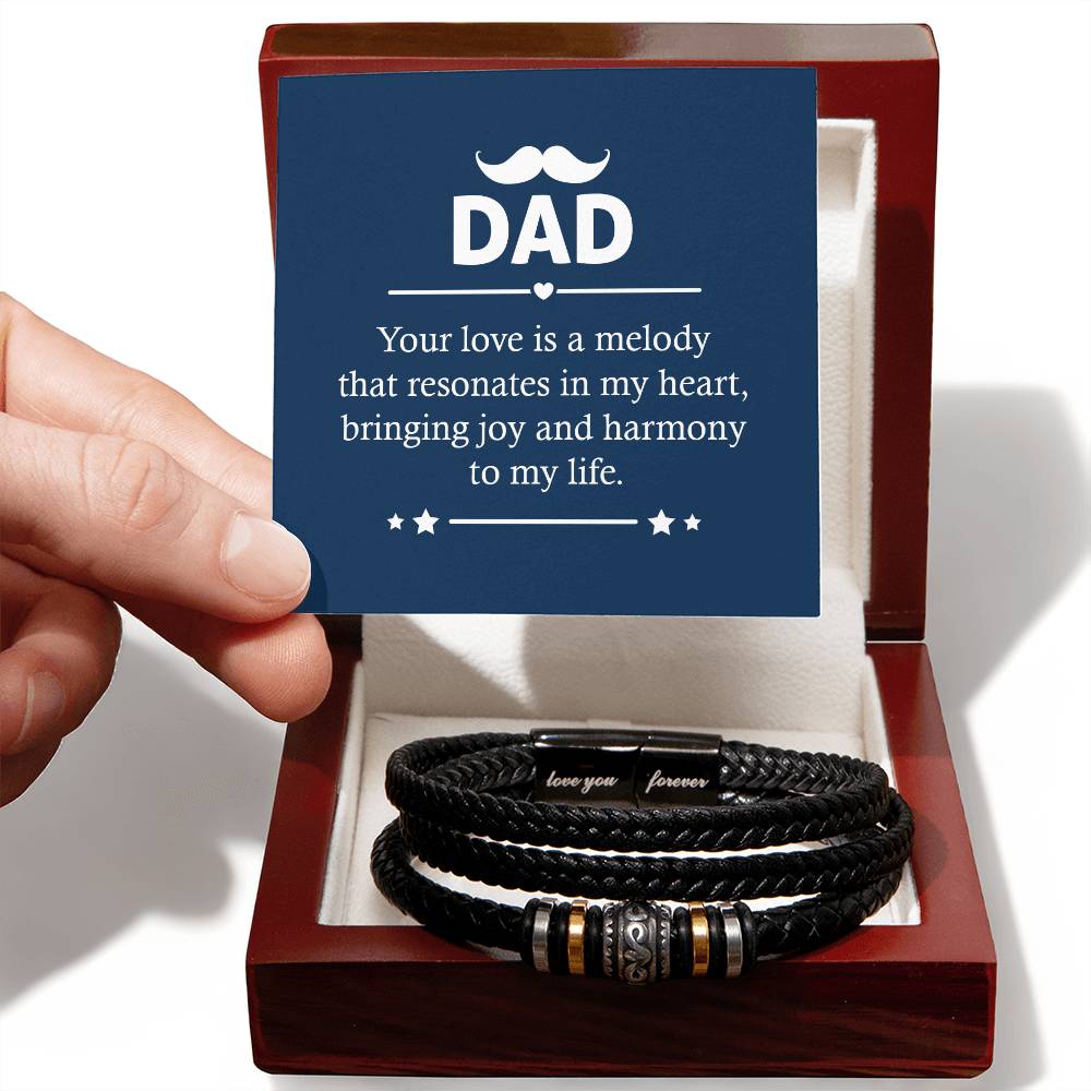Dad Your Love is A Melody Love Your Forever Men's Bracelet-[Heartfelt Family Gift]