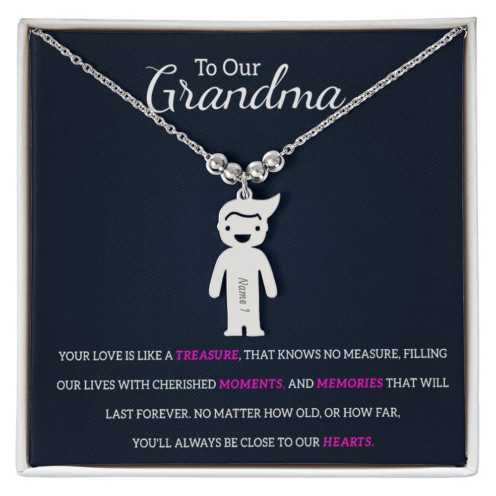 Personalized Grand kid Charm Necklace Gift for Grandma-[Heartfelt Family Gift]
