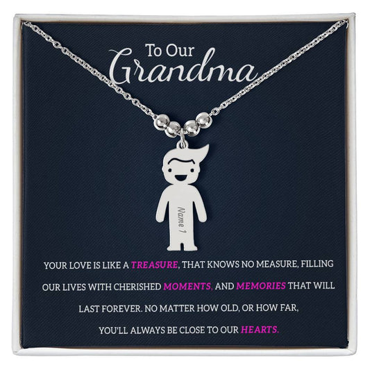 Personalized Grand kid Charm Necklace Gift for Grandma-[Heartfelt Family Gift]