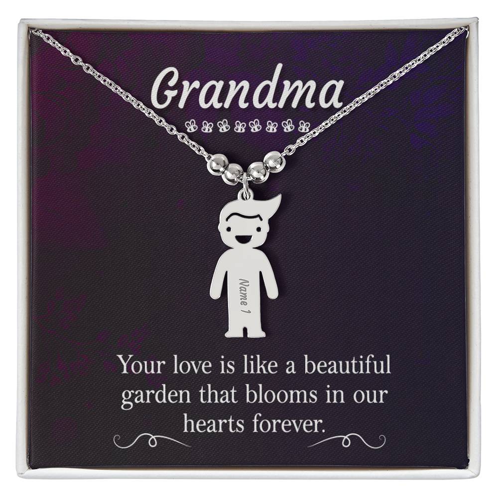 Grandma's Love Engraved Kids Charm-[Heartfelt Family Gift]