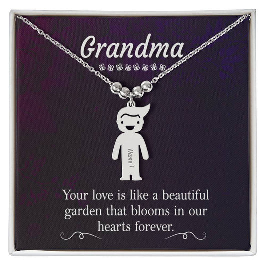 Grandma's Love Engraved Kids Charm-[Heartfelt Family Gift]