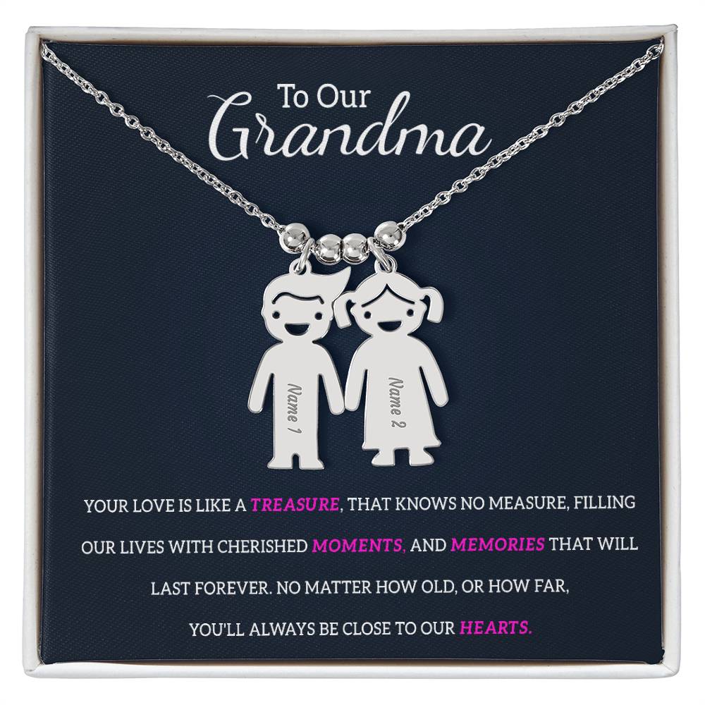 Personalized Grand kid Charm Necklace Gift for Grandma-[Heartfelt Family Gift]