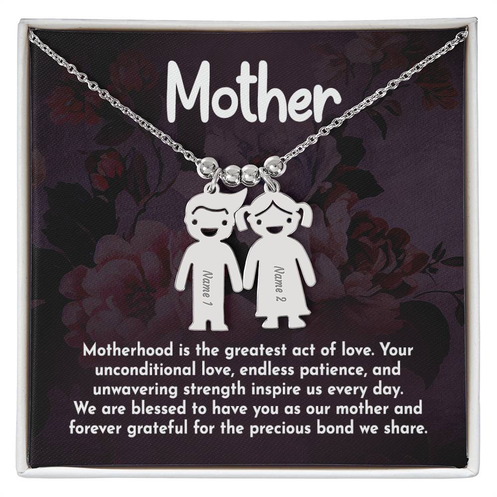 Mother Engraved Kids Charm-[Heartfelt Family Gift]