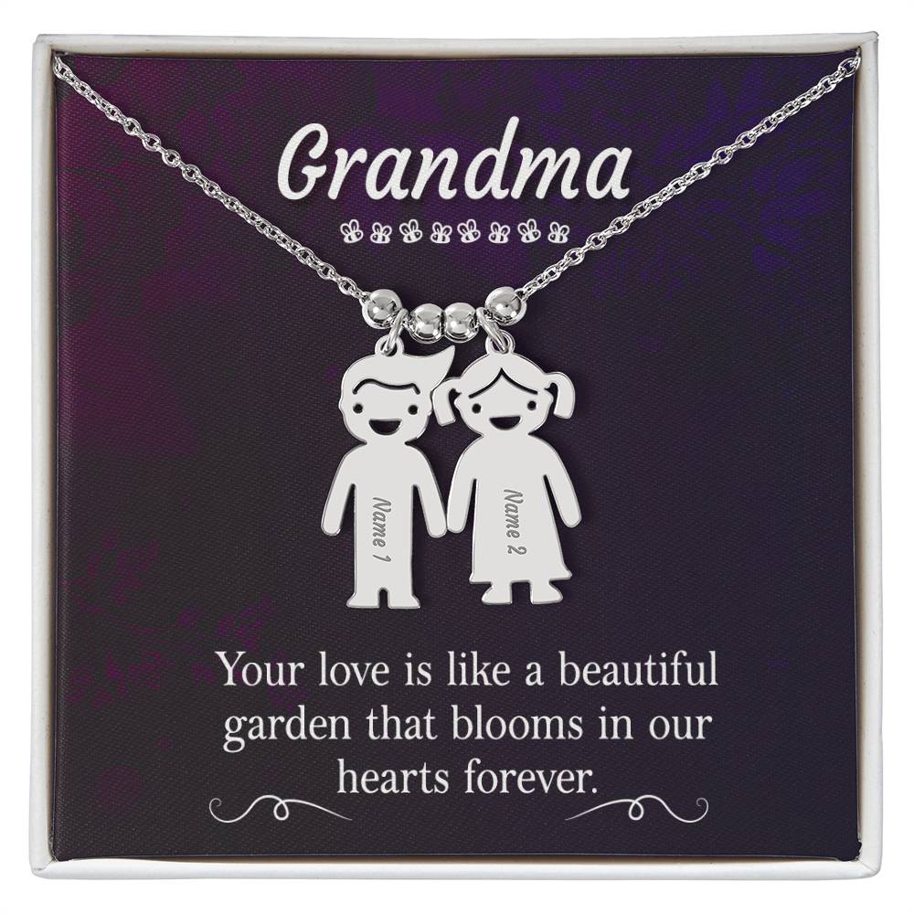 Grandma's Love Engraved Kids Charm-[Heartfelt Family Gift]