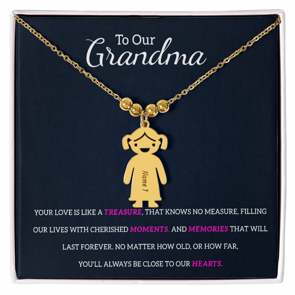 Personalized Grand kid Charm Necklace Gift for Grandma-[Heartfelt Family Gift]