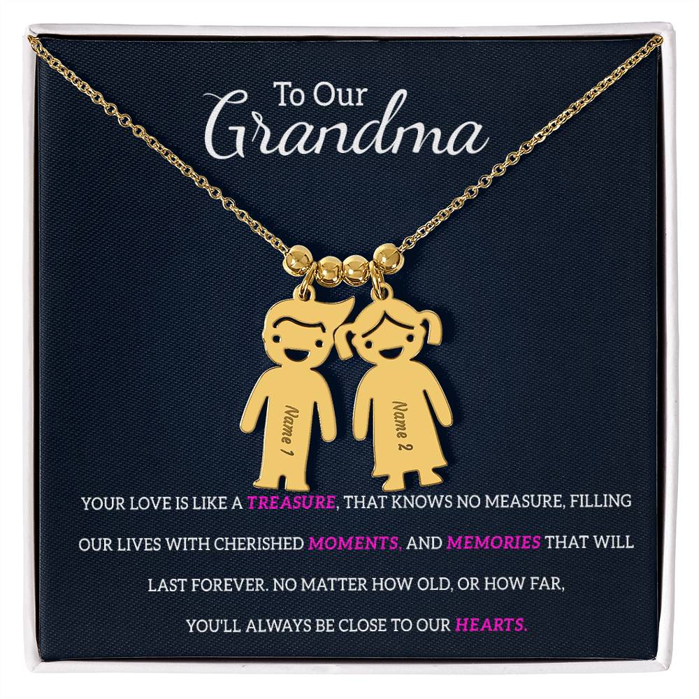 Personalized Grand kid Charm Necklace Gift for Grandma-[Heartfelt Family Gift]