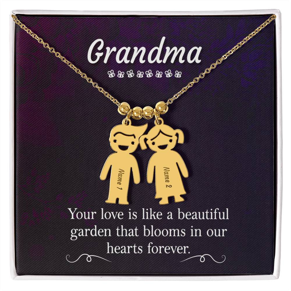 Grandma's Love Engraved Kids Charm-[Heartfelt Family Gift]