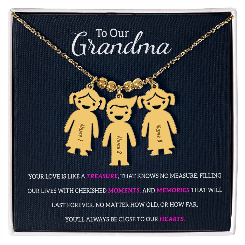 Personalized Grand kid Charm Necklace Gift for Grandma-[Heartfelt Family Gift]