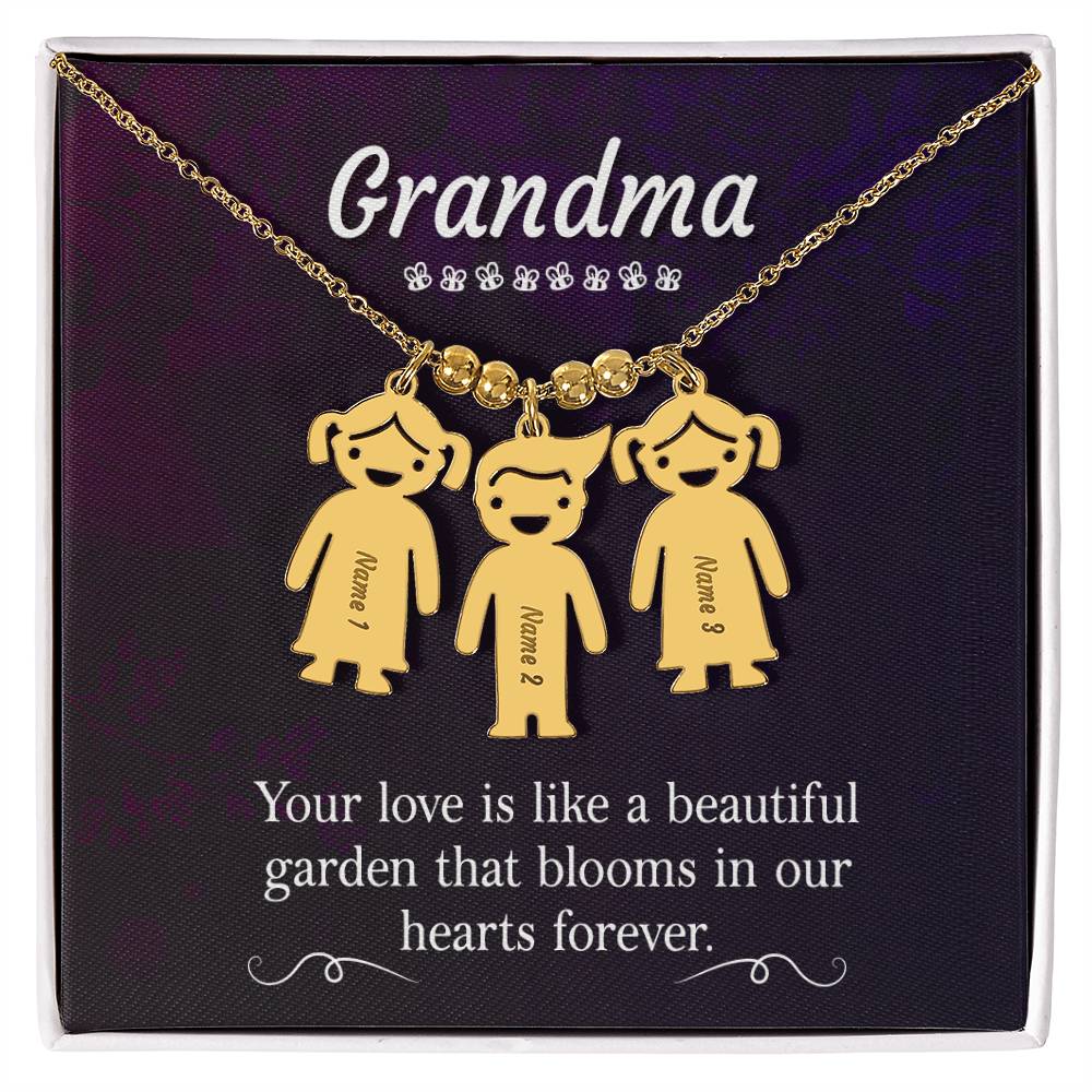 Grandma's Love Engraved Kids Charm-[Heartfelt Family Gift]