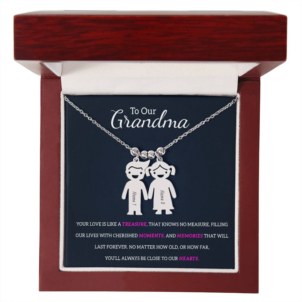 Personalized Grand kids Necklace Gift for Grandma-[Heartfelt Family Gift]