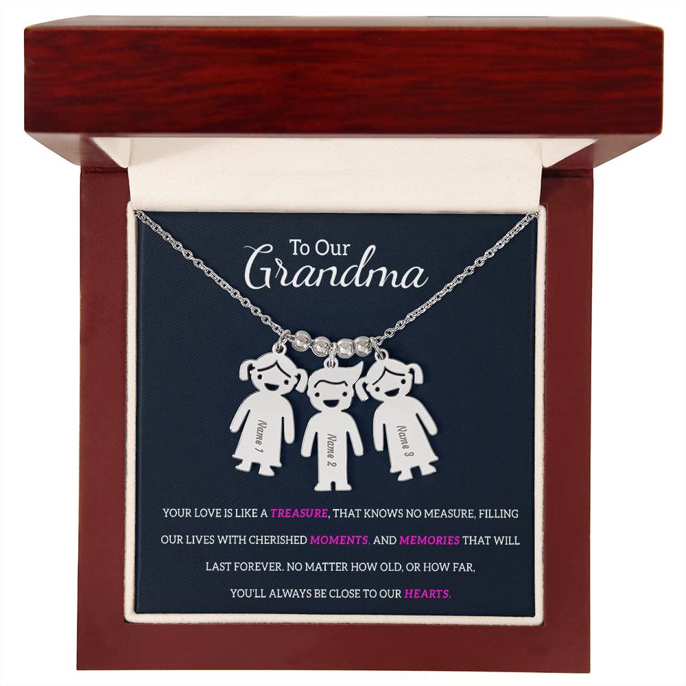 Personalized Grand kids Necklace Gift for Grandma-[Heartfelt Family Gift]