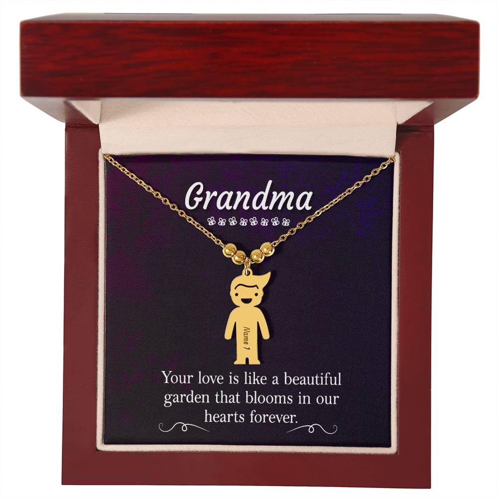 Grandma's Love Engraved Kids Charm-[Heartfelt Family Gift]