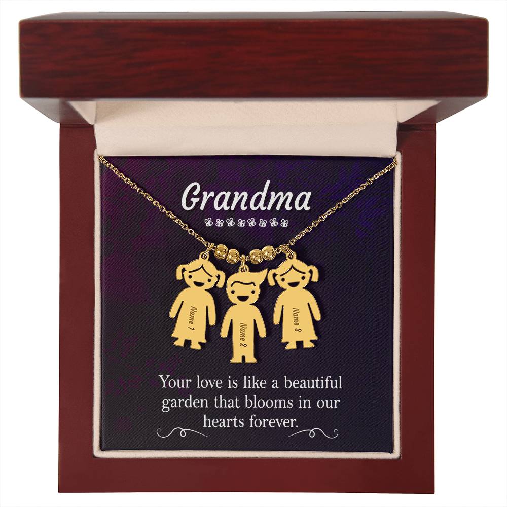 Grandma's Love Engraved Kids Charm-[Heartfelt Family Gift]