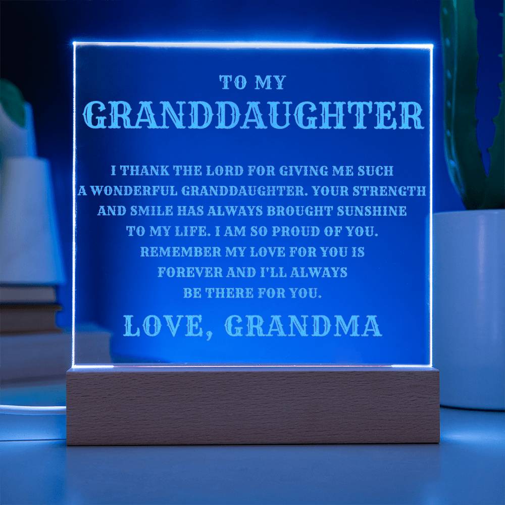 Granddaughter Engraved Lighted Plaque - The Perfect Gift from Grandma-[Heartfelt Family Gift]